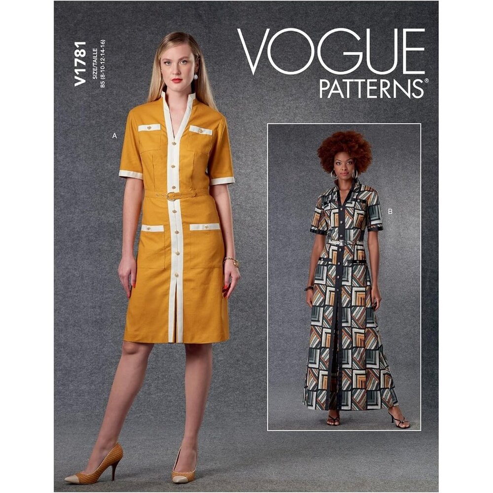 Vogue Patterns V1781 Misses Dress Belt Sewing Pattern Sizes 8-16‎ Retro-Inspired